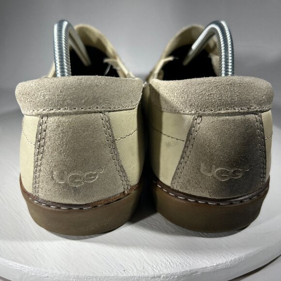 UGG Suede Leather Mens Driving Loafers Casual Shoes Size 10 Slip On Beige Comfy - Picture 6 of 11